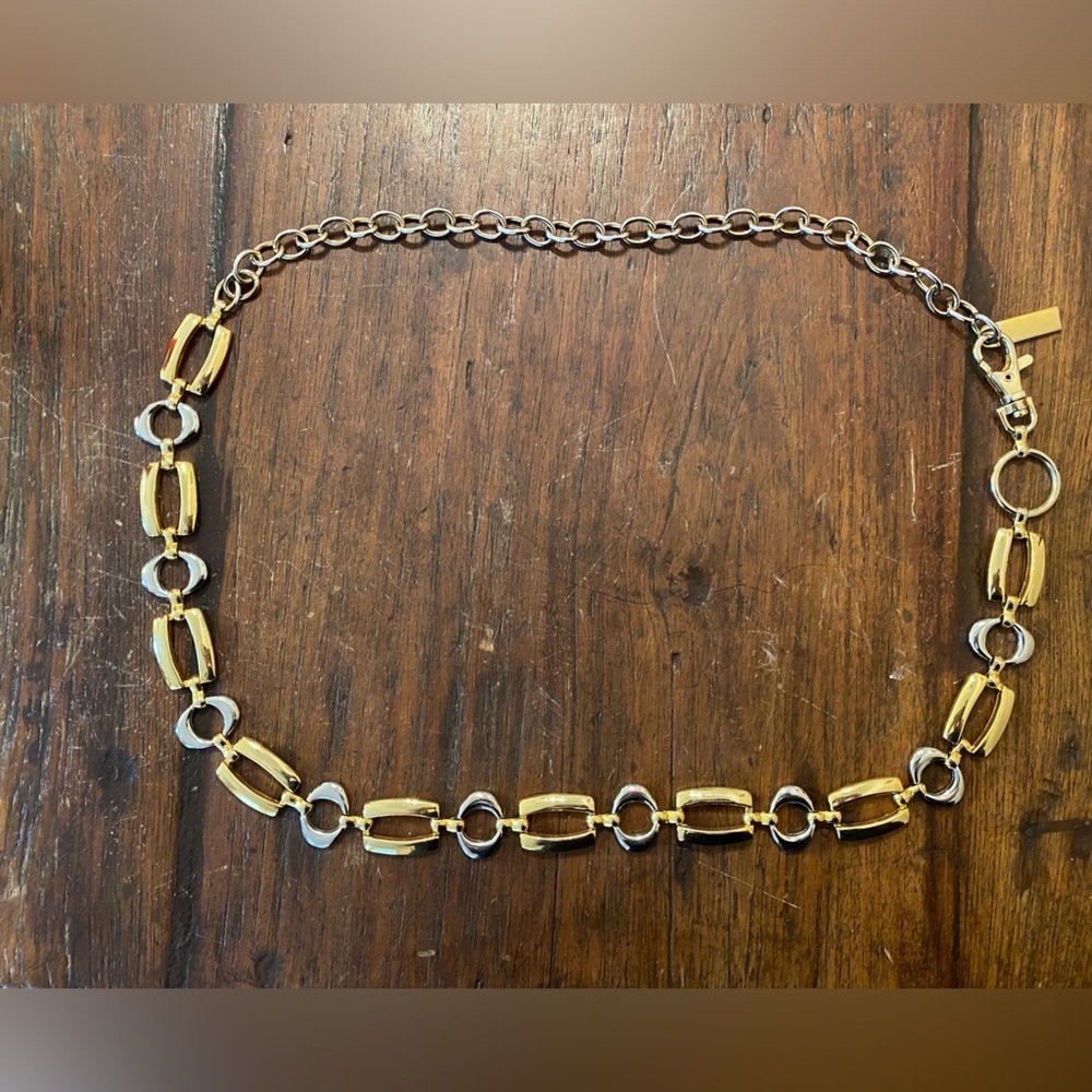 Chain Link Fashion Belt Womens Gold and Silver Tone